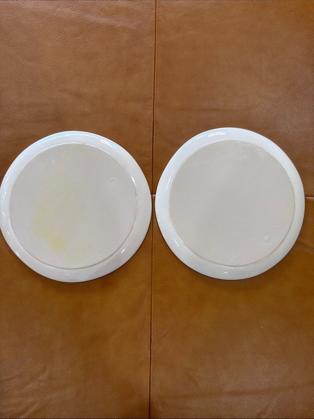 Two 11” cream Gray Floral Stoneware Dinner Plates Embossed Modern Cottage - Picture 4 of 8